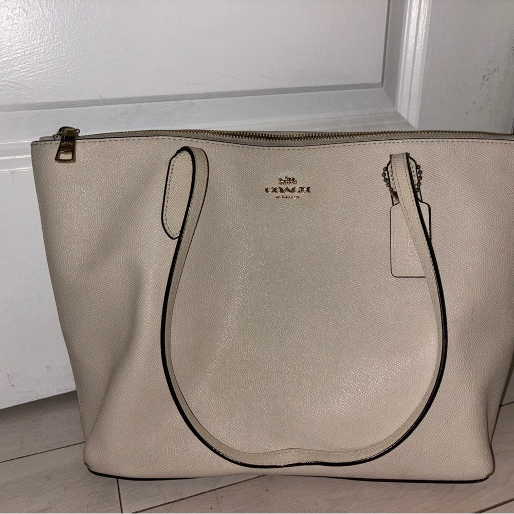Coach Cream Leather Tote Bag
